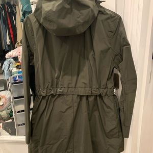 J.crew perfect rain jacket | color: dark moss